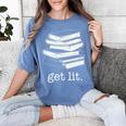 Let's Get Lit Books Women's Comfort Colors T-Shirt Chalky Mint