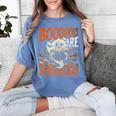 Library Halloween Book Lover Ghost With Books Women's Comfort Colors T-Shirt Chalky Mint