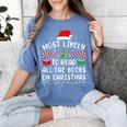 Most Likely To Read A Book On Christmas Family Matching Xmas Women's Comfort Colors T-Shirt Chalky Mint