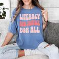 Literacy And Justice For All Book Lover Women's Comfort Colors T-Shirt Chalky Mint