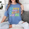 Literacy And Justice For All Protect Banned Books Library Women's Comfort Colors T-Shirt Chalky Mint
