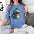 Lizard Reading Book Librarian Bookworm Reader Read Women's Comfort Colors T-Shirt Chalky Mint