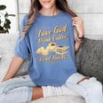 Love God Drink Coffee Read Books Christian Tee Women's Comfort Colors T-Shirt Chalky Mint