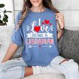 I Love Being A Librarian Library Book Valentine's Day Women's Comfort Colors T-Shirt Chalky Mint