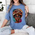 Melanin Girl Afro Book Lover Librarian Teacher Student Women's Comfort Colors T-Shirt Chalky Mint