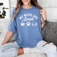 My Needs Are Simple Cat Dog Reading Book Coffee Women's Comfort Colors T-Shirt Chalky Mint My Needs Are Simple Cat Dog Reading Book Coffee Women's Comfort Colors T-Shirt Chalky Mint