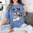 Nerdy Schnauzer Dog Book Lover Glasses Cute Pet For Men Women Kids Women's Comfort Colors T-Shirt Chalky Mint