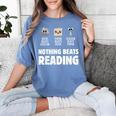 Nothing Beats Reading Librarian Book Bookworm Women's Comfort Colors T-Shirt Chalky Mint
