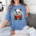 Panda With Book For Reading Enthusiasts Women's Comfort Colors T-Shirt Chalky Mint