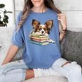 Papillon Books Reading Dog Breed Graphic For Men Women Kids Women's Comfort Colors T-Shirt Chalky Mint Papillon Books Reading Dog Breed Graphic For Men Women Kids Women's Comfort Colors T-Shirt Chalky Mint