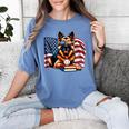 Patriotic German Shepherd Dog Books Baseball American Flag Women's Comfort Colors T-Shirt Chalky Mint
