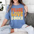 Peace Love Books Men Women Women's Comfort Colors T-Shirt Chalky Mint