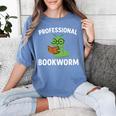 Professional Bookworm Reading Lover Cute Worm Glasses Book Women's Comfort Colors T-Shirt Chalky Mint