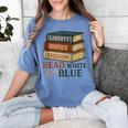 Read Blue Liberty Books July 4th Independence Women's Comfort Colors T-Shirt Chalky Mint