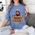 Read Book Reader Library Reading Librarian Pirate Bookworm Women's Comfort Colors T-Shirt Chalky Mint