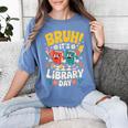 Reading Book Lover School Librarian Bruh It's Library Day Women's Comfort Colors T-Shirt Chalky Mint