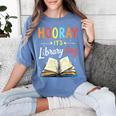 Reading Books Bibliophile Hooray It's Library Day Women's Comfort Colors T-Shirt Chalky Mint