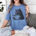 Reading Cat Cat Book Lover Women's Comfort Colors T-Shirt Chalky Mint Reading Cat Cat Book Lover Women's Comfort Colors T-Shirt Chalky Mint
