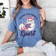 Reading Is My Favorite Sport Saying Cat And Book Lover Women's Comfort Colors T-Shirt Chalky Mint