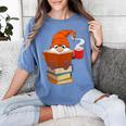 Reading Lover Book Graphic Gnome Women's Comfort Colors T-Shirt Chalky Mint