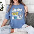 Reading Is Out Of This World Space Book Lover Kids Women's Comfort Colors T-Shirt Chalky Mint