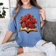 Red Roses Flowers Book Floral Women's Comfort Colors T-Shirt Chalky Mint Red Roses Flowers Book Floral Women's Comfort Colors T-Shirt Chalky Mint