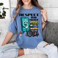 Respect Elders Cellphone Pushing Books In a Wheelchair Women's Comfort Colors T-Shirt Chalky Mint