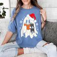 Retro Ghost Reading Book With Cat Bookish Club Christmas Men Women Kids Women's Comfort Colors T-Shirt Chalky Mint