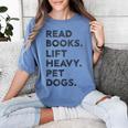 Retro Gym Book Lover Read Books Lift Heavy Pet Dogs Women's Comfort Colors T-Shirt Chalky Mint