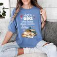Retro Just A Girl Who Love Dogs Books And Coffee Bookworm Women's Comfort Colors T-Shirt Chalky Mint