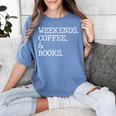Weekends Coffee And Books Reading Lovers And Coffee Women's Comfort Colors T-Shirt Chalky Mint