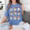 Santa Ghost Reading Books Christmas Library Teacher Women's Comfort Colors T-Shirt Chalky Mint