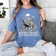 Skeleton Reading Book Anxious Stressed True Crime Obsessed Women's Comfort Colors T-Shirt Chalky Mint Skeleton Reading Book Anxious Stressed True Crime Obsessed Women's Comfort Colors T-Shirt Chalky Mint