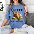 Sleeping Cat And Books With Coffee Lover Women's Comfort Colors T-Shirt Chalky Mint