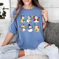 Snowman Reading Books Teacher Christmas Librarian Bookworm Women's Comfort Colors T-Shirt Chalky Mint