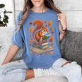 Squirrel Reading Book Lovers Fall Leaves Library Books Women's Comfort Colors T-Shirt Chalky Mint Squirrel Reading Book Lovers Fall Leaves Library Books Women's Comfort Colors T-Shirt Chalky Mint