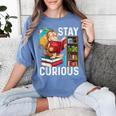 Stay Curious Monkey Reading Book Lover Bookworm Women's Comfort Colors T-Shirt Chalky Mint