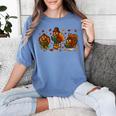 Teacher Fall Thanksgiving Turkey Reading Books Lovers Women's Comfort Colors T-Shirt Chalky Mint