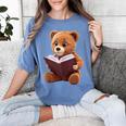 Teddy Bear Reading a Book Women's Comfort Colors T-Shirt Chalky Mint