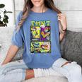 Teenage Mutant Ninja Turtles Retro Neon Comic Book Panels Women's Comfort Colors T-Shirt Chalky Mint