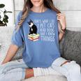 That's What I Do I Pet Cat I Read Books Tuxedo Cat Bookworm Women's Comfort Colors T-Shirt Chalky Mint