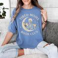 Tired Moms Book Club Skeleton Reading Books Moon Women's Comfort Colors T-Shirt Chalky Mint