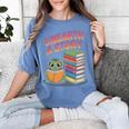 Unearth A Story Cute Turtle Reading Books Librarian Women's Comfort Colors T-Shirt Chalky Mint