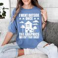 I Went Outside Once Introverts Joke Social Loner Women's Comfort Colors T-Shirt Chalky Mint