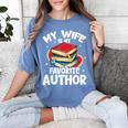 My Wife Is My Favorite Author Book Writer Women's Comfort Colors T-Shirt Chalky Mint