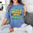 WILD ABOUT READING I Love Books Bookworm Library Day Women's Comfort Colors T-Shirt Chalky Mint