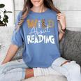 WILD ABOUT READING Reading Books Bookworm Library Day Women's Comfort Colors T-Shirt Chalky Mint