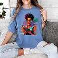 Woman Reading Book Lover Geometric Girl Afro History Women's Comfort Colors T-Shirt Chalky Mint