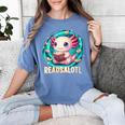 Women's Readsolotl Kawaii Axolotl Reading Book Lover Women's Comfort Colors T-Shirt Chalky Mint
