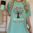 100 Days In The Books Tree Reading Teacher Student 100th Day Women's Comfort Colors T-Shirt Violet